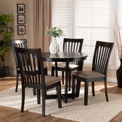 Baxton Studio Bellie Dining Table and 4 Chairs Set Ashley