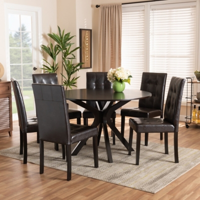 Baxton Studio Marie 7 Piece Dining Set, , rollover