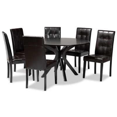 Baxton Studio Marie 7 Piece Dining Set, , large