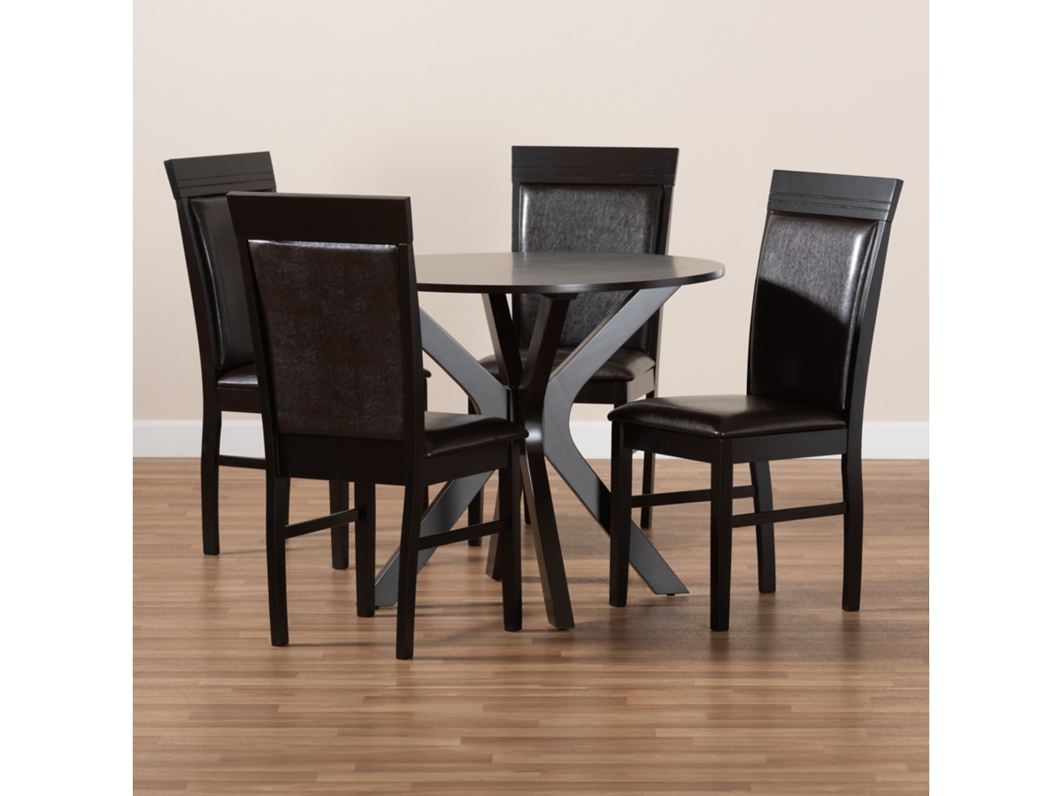 Baxton Studio Jeane Dining Table and 4 Chairs Set Ashley