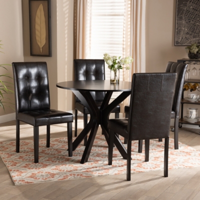 Baxton Studio Marie 5 Piece Dining Set, , rollover
