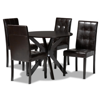 Baxton Studio Marie 5 Piece Dining Set, , large