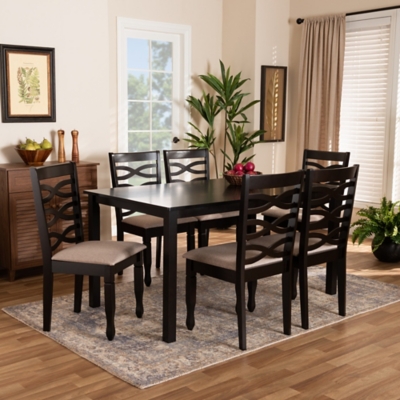 Baxton Studio Lanier Dining Table and 6 Chairs Set
