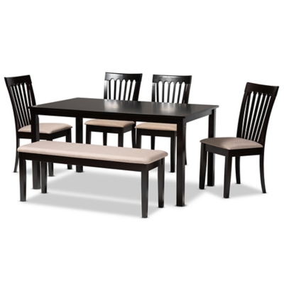 Baxton Studio Minette 6 Piece Dining Set, , large