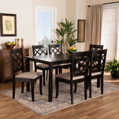 Baxton Studio Verner 7 Piece Dining Set, , large