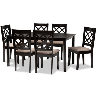 Baxton Studio Verner 7 Piece Dining Set, , large