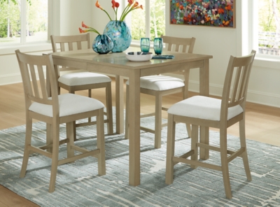 Calmoro Counter Height Dining Table and 4 Barstools, , rollover