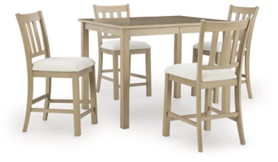 Calmoro Counter Height Dining Table and 4 Barstools, , large