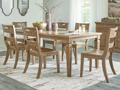 APG-D606D3-7P Mylarken Dining Table and 6 Chairs, Brown sku APG-D606D3-7P