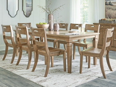 APG-D606D4-9P Mylarken Dining Table and 8 Chairs, Brown sku APG-D606D4-9P