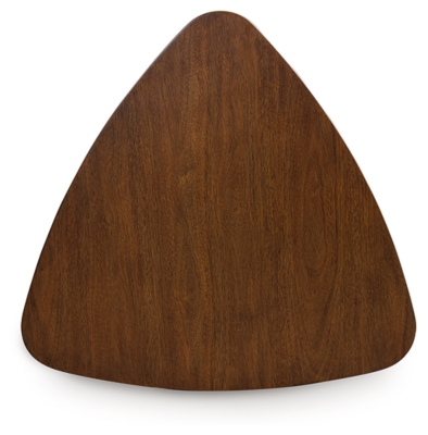 Wooden mid-century table with rounded edge top and four tapered legs