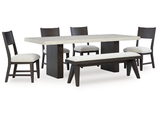 Westonfort Dining Table and 4 Chairs and Bench