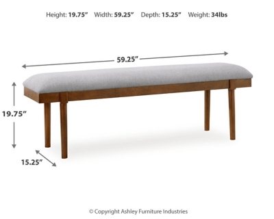 Lyncott 59" Upholstered Dining Bench Dimensions