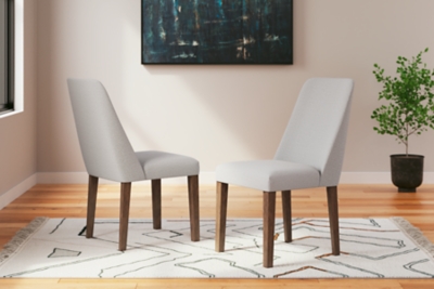 Lyncott Upholstered Dining Chair (Set of 2), Gray/Brown