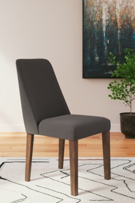 Lyncott Dining Chair, Charcoal/Brown, large