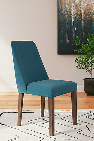 Lyncott Dining Chair, Blue/Brown, rollover