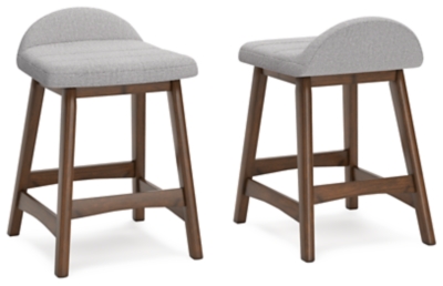 Lyncott Counter Height Bar Stool, Light Gray/Brown, large