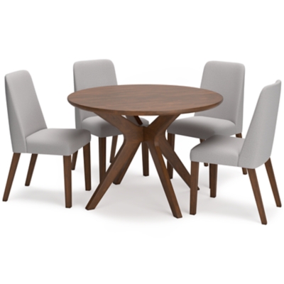 Lyncott Dining Table and 4 Chairs, Gray/Brown, large