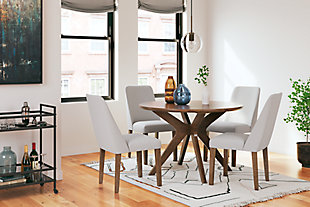 Lyncott Dining Table and 4 Chairs, Gray/Brown, rollover