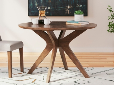 Lyncott Round Dining Table, Brown, Wood