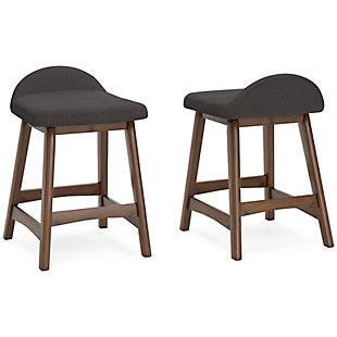 Lyncott Counter Height Bar Stool, Charcoal/Brown, large