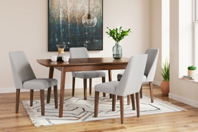 Lyncott Dining Table and 4 Chairs, Gray/Brown