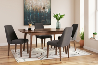 Lyncott Dining Table and 4 Chairs, Charcoal/Brown