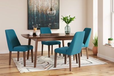 Lyncott Dining Table and 4 Chairs, Blue/Brown