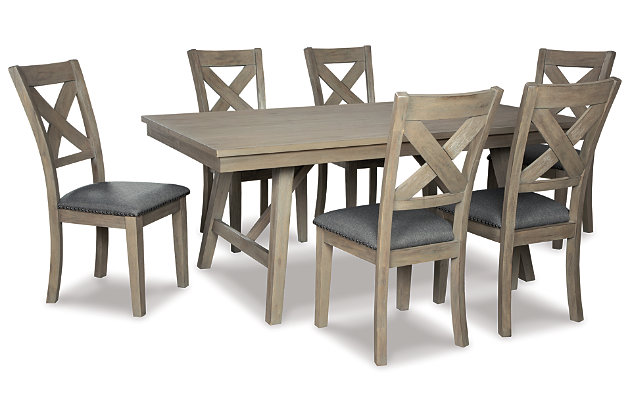 Aldwin Dining Table And 6 Chairs Set, 6 Chair Dining Table Modern