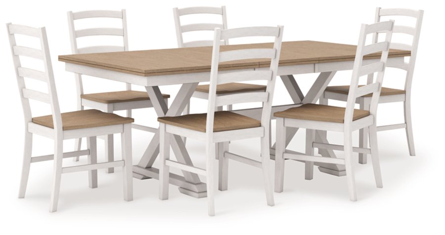 Mesa de comedor extensible Westlinport y 6 sillas - image 1