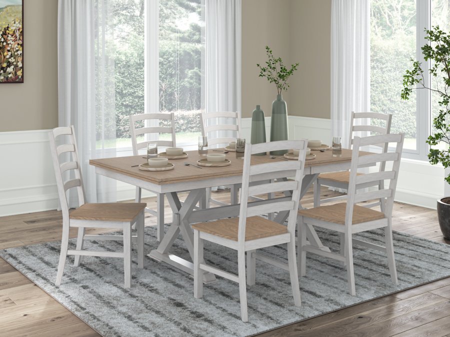 Mesa de comedor extensible Westlinport y 6 sillas - image 2