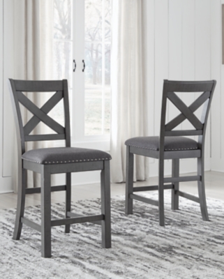 D629-124 Myshanna Counter Height Bar Stool (Set of 2), Gray sku D629-124