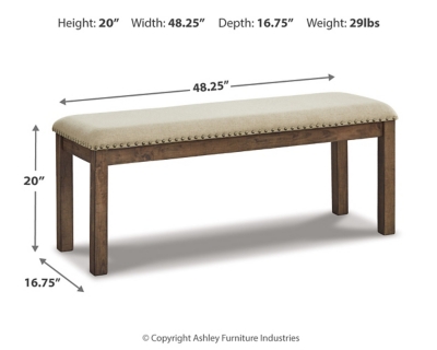 Moriville Dining Bench, Beige, large