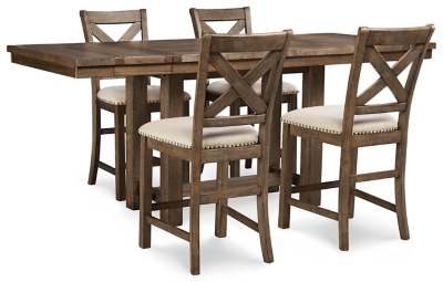 Moriville Counter Height Dining Table and 4 Barstools, , large