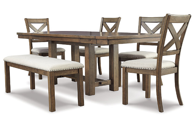 Moriville Dining Table And 4 Chairs, Rustic Wood Dining Room Table And Chairs Set Of 4