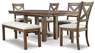Moriville Dining Table and 4 Chairs and Bench, , large