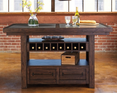 Ashley furniture table discount with wine rack