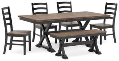 Wildenauer Dining Table and 4 Chairs and Bench, , large