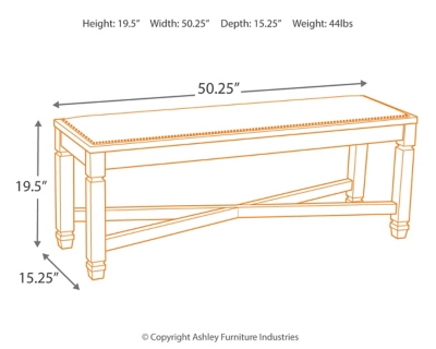 Bolanburg Dining Bench, Two-tone, large