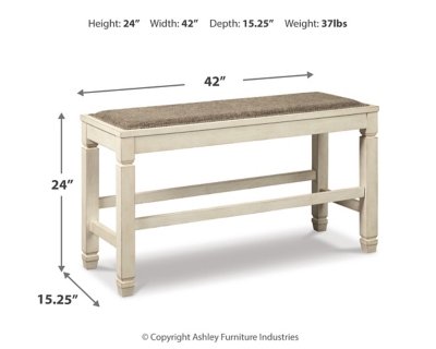 Bolanburg Counter Height Dining Bench, Two-tone, large