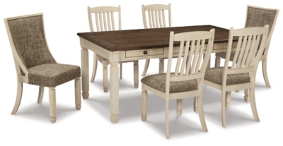 APG-D647A256 Bolanburg Dining Table and 6 Chairs, Two-tone sku APG-D647A256