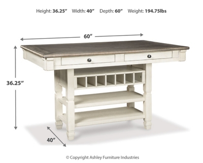 Bolanburg Counter Height Dining Table and 6 Barstools, Two-tone, large