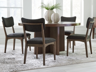 APG-D689D1-5P Korestone Dining Table and 4 Chairs, Dark Brown sku APG-D689D1-5P