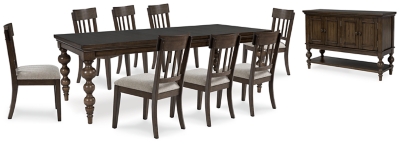 Veramond Dining Table and 8 Chairs with Storage | Ashley