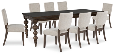 APG-D694D7-9P Veramond Dining Table and 8 Chairs, Dark Brown sku APG-D694D7-9P