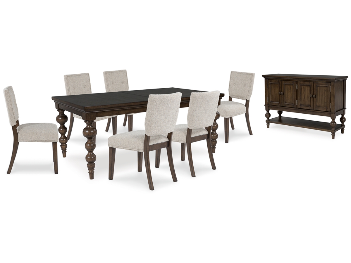 グエンファムティン Veramond Dining Table and 6 Chairs with Storage | Ashley