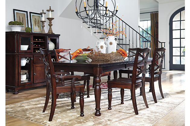Porter Dining Table And 6 Chairs Set, Wood Dining Table And 6 Chairs Set