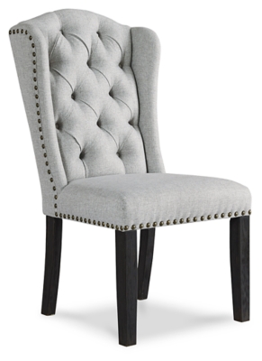 Black wingback dining deals chair