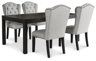 APG-D702-254 Jeanette Dining Table and 4 Chairs, Black sku APG-D702-254