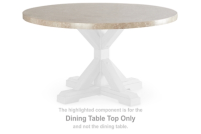 Kodatown Dining Table Top, Light Brown/White, Marble/Stone or Stone Like